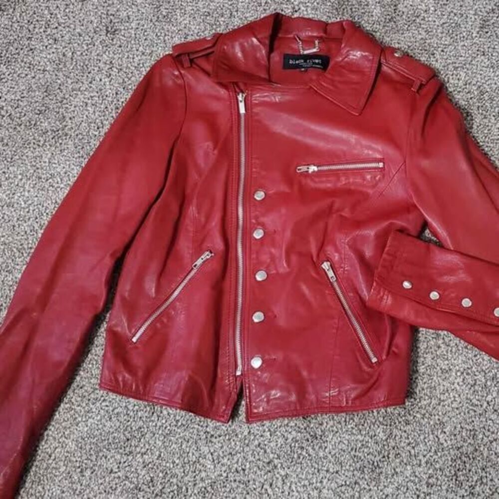sz M Black Rivet Leather Moto jacket